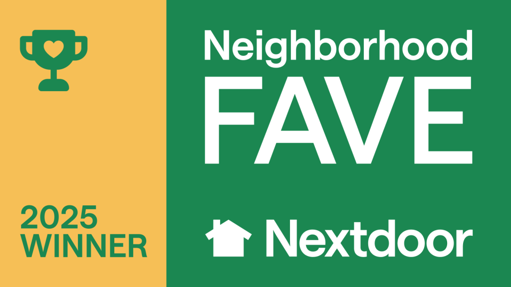an image celebrating Dr. IT Computer Services as a "neighborhood fave" 2025 winner according to the Nextdoor app.